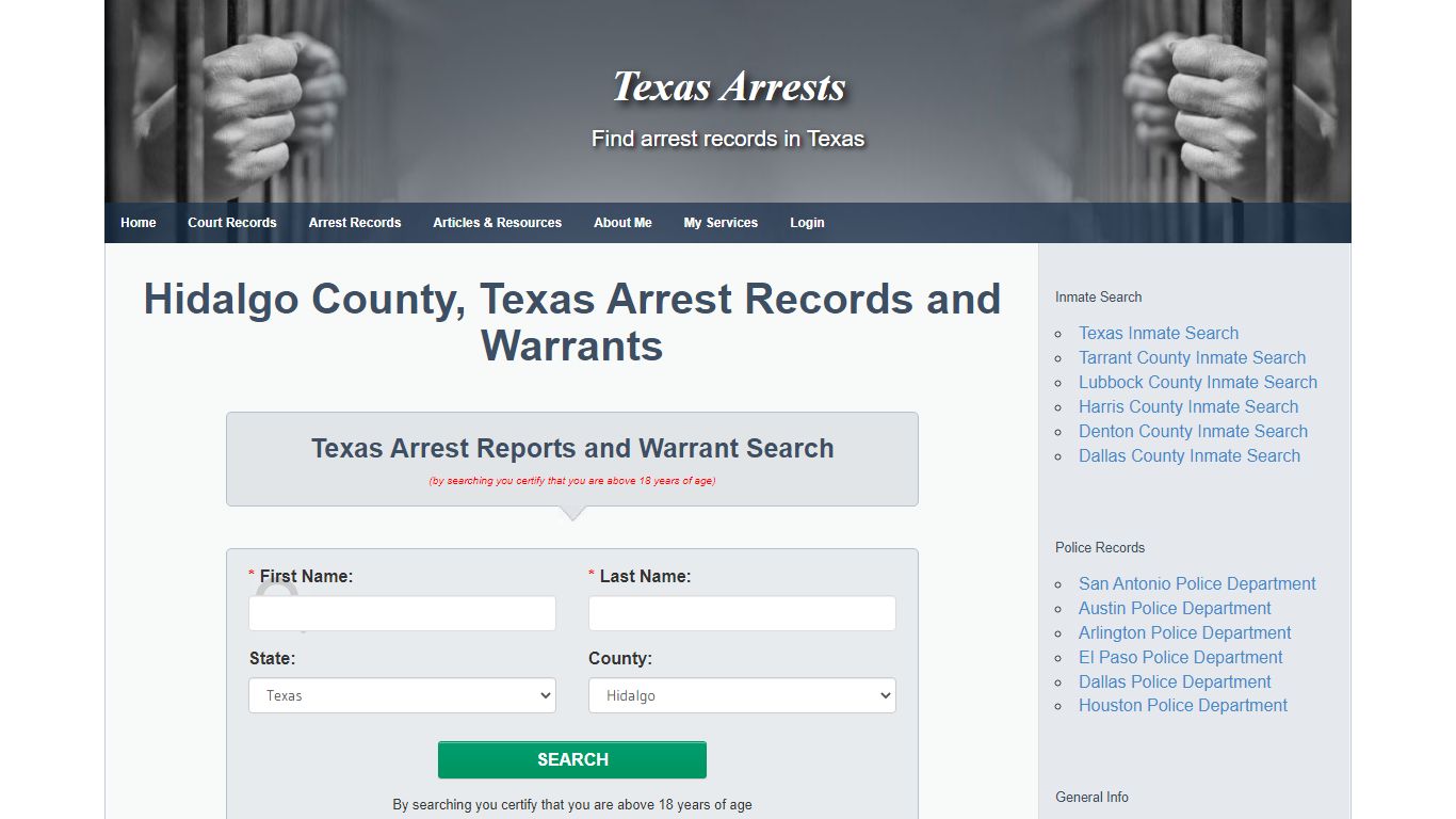 Hidalgo County, Texas Arrest Records and Warrants